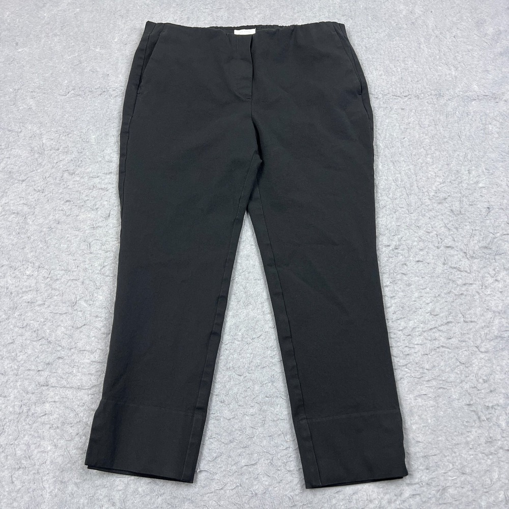 J Jill Premium Bi-Stretch Pants Womens 8P Petite Black Preppy Carreer Crop Capri